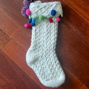 Aspen Chunky Cable Knit Pom Pom Boho Christmas Stocking
